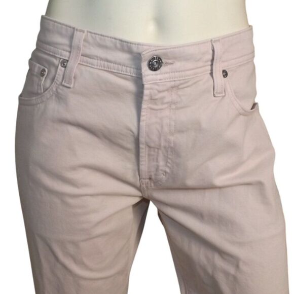 AG Jeans Pants, 34x32, Pale Pink, Slim Straight, Zipper fly, IRREGULAR, 5 pocket - Picture 2 of 14